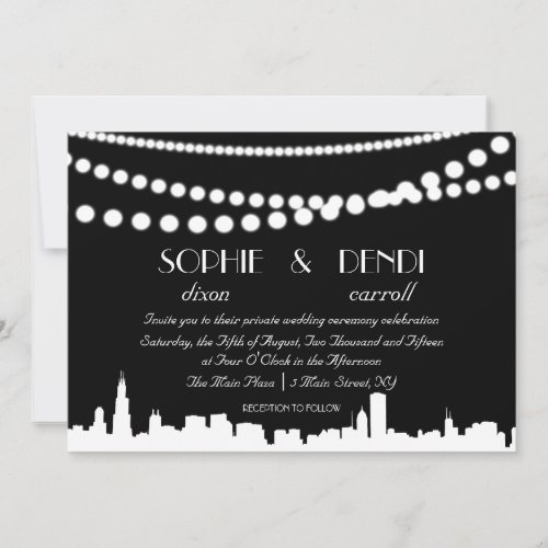 City Skyline Wedding Invitation