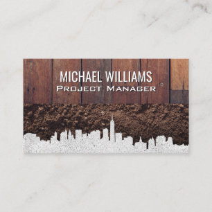 City Skyline Wooden Boards and Dirt Business Card