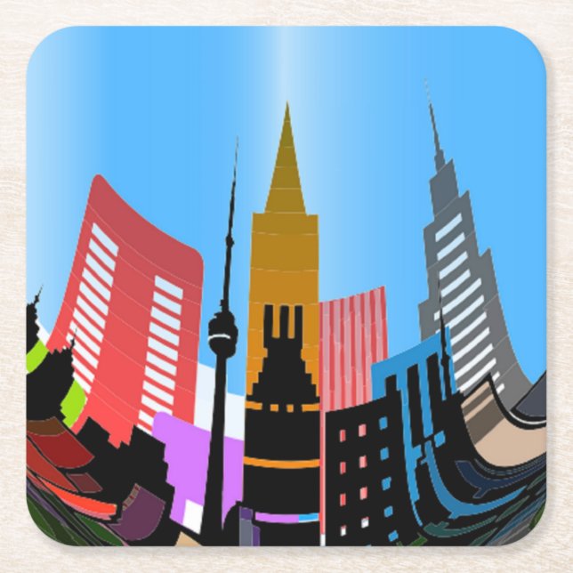 CITY SQUARE PAPER COASTER (Front)
