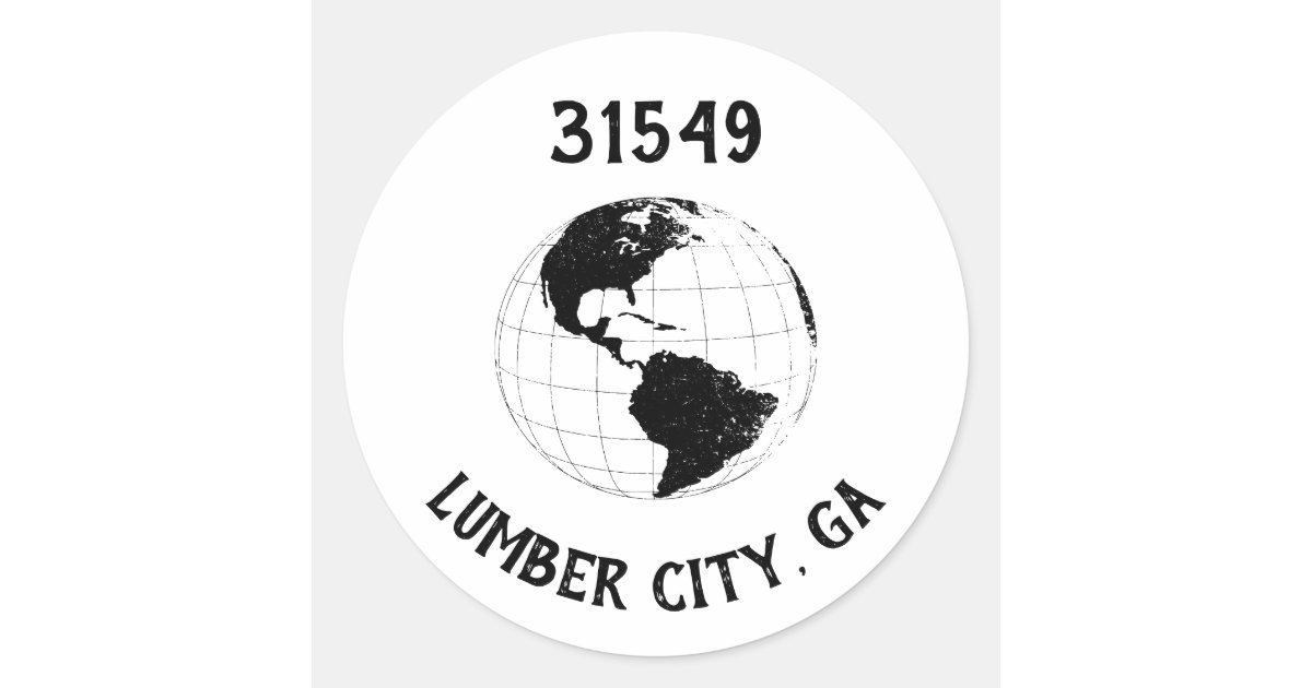 City State Zip Code Globe World Map Classic Round Sticker | Zazzle