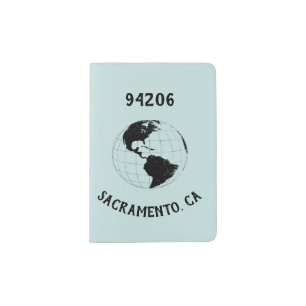 City State Zip Code Globe World Map Passport Holder