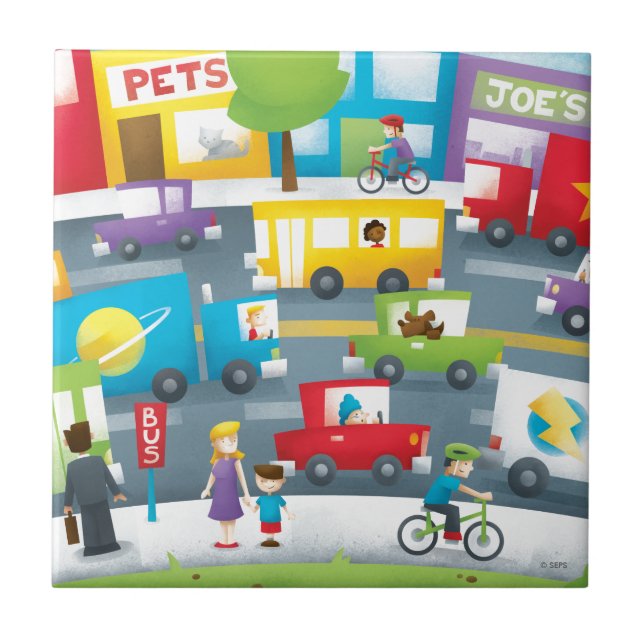 City Street Ceramic Tile (Front)