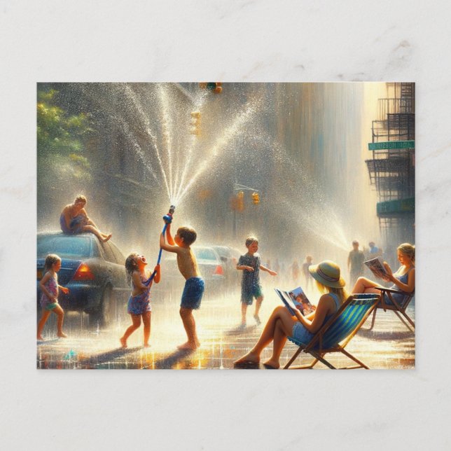 City Street in Summer Postcard (Front)