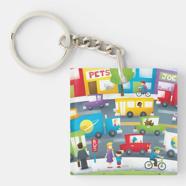 City Street Keychain (Front)