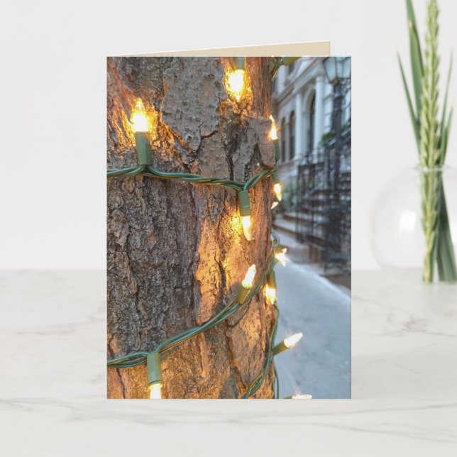 City Street Lights Holiday Card (Front)