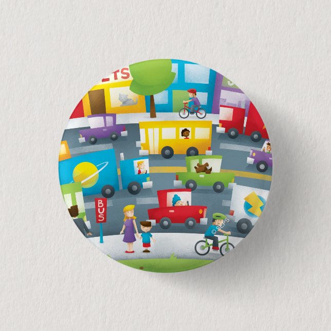 City Street Pinback Button (Front)