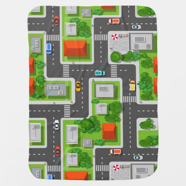 City Streets And Cars Baby Blanket (Front)