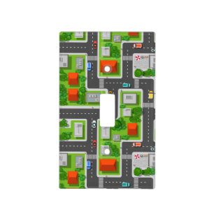 City Streets And Cars Light Switch Cover