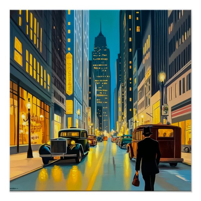 City Streets Magazine Illustration Poster (Front)