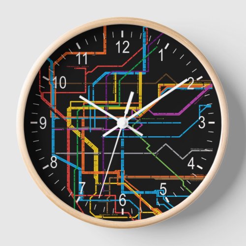 City subway map clock