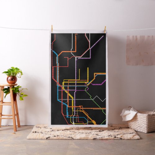 City subway map fabric