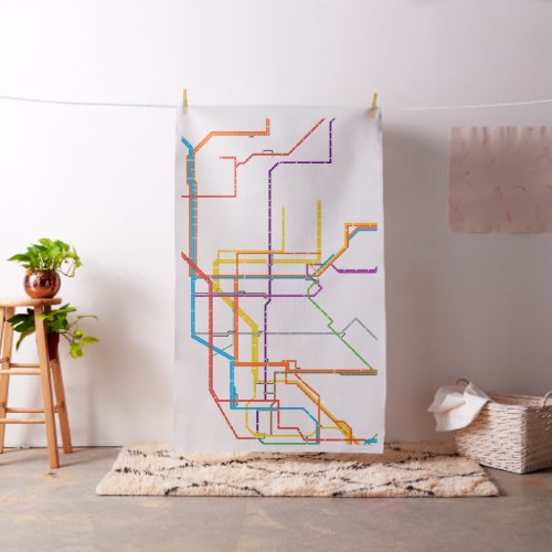 City subway map fabric