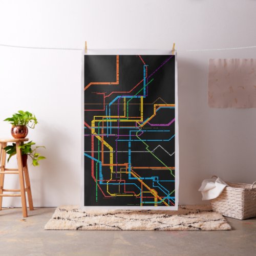 City subway map fabric