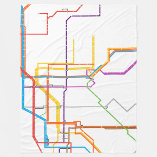 City subway map fleece blanket