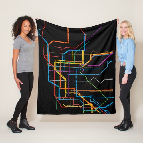 City subway map fleece blanket