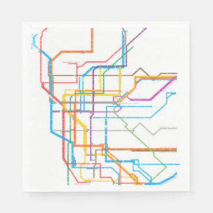 City subway map napkins