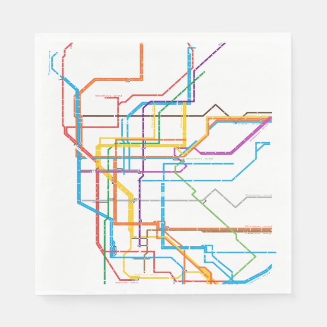 City subway map napkins (Front)