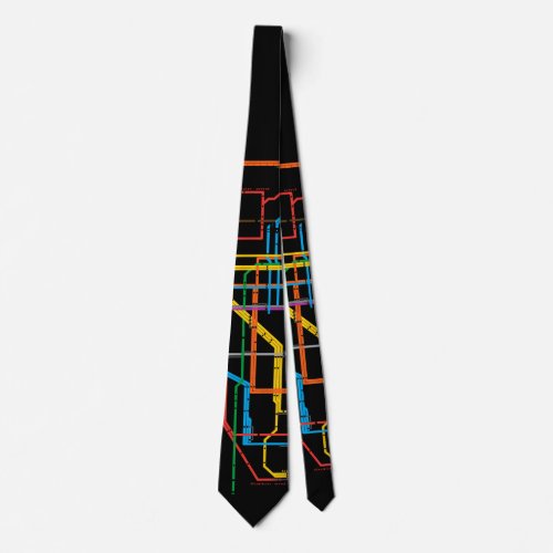 City subway map neck tie