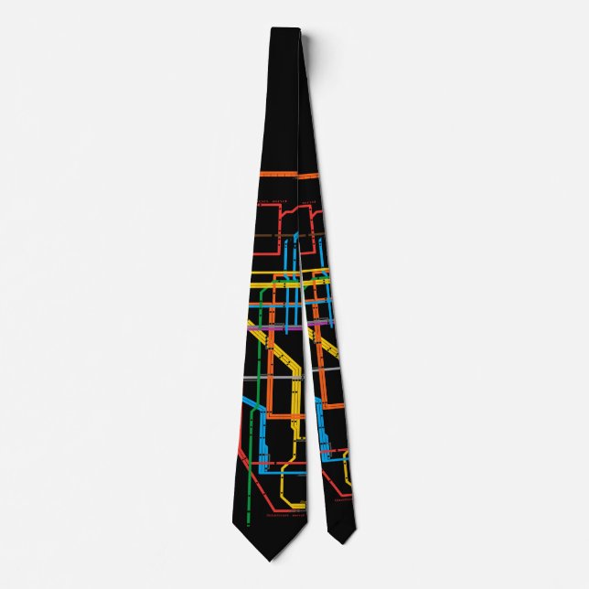 City subway map neck tie (Front)