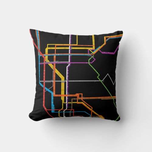 City subway map throw pillow