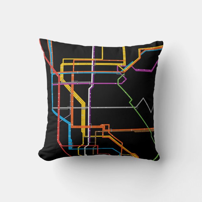 City subway map throw pillow (Front)