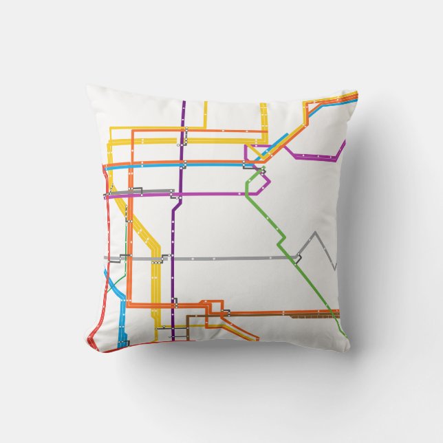 City subway map throw pillow (Front)