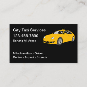 City Taxi Services Cab Driver Business Card