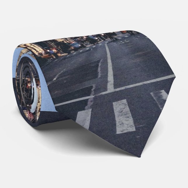 City Themed, Pedestrians Use Crosswalk On Busy Cit Tie (Rolled)