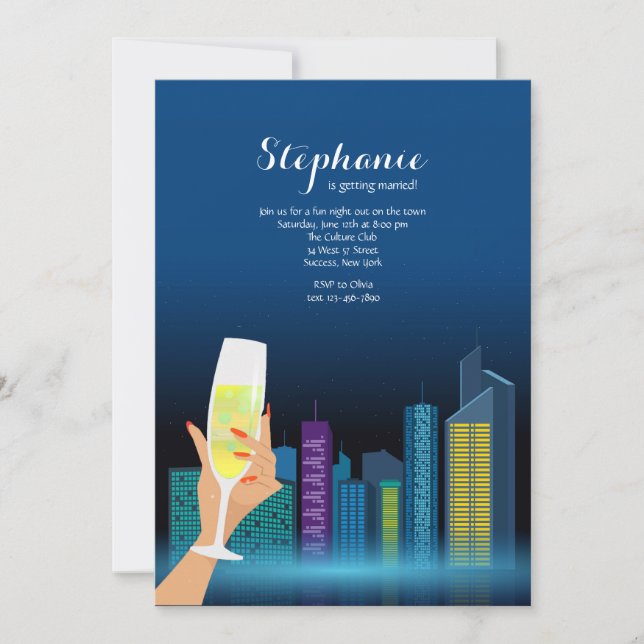 City Toast Party Invitation (Front)