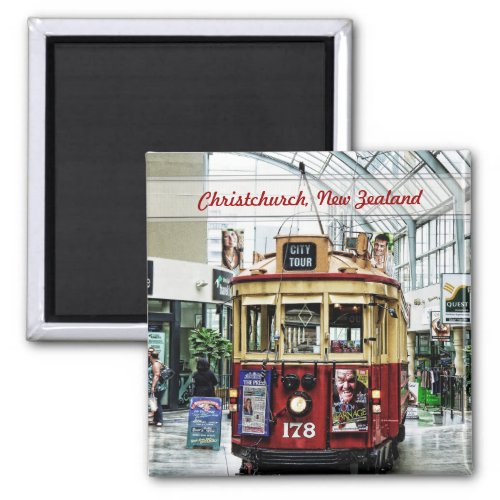 City Tour Tram Christchurch New Zealand Magnet