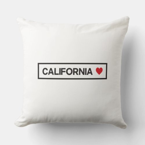 City Town State Country Home I Love California Throw Pillow