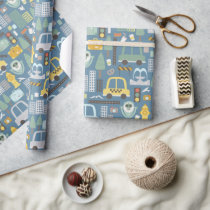 City Traffic Travel Transportation Kids Wrapping Paper