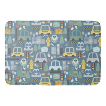 City Transportation Kids Cars Traveling Bath Mat by LilPartyPlanners at Zazzle