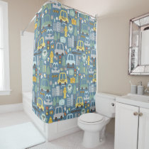 City Transportation Kids Cars Traveling Shower Curtain