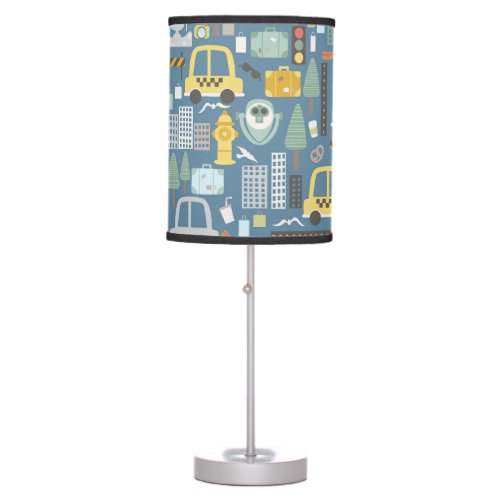 City Transportation Kids Cars Traveling Table Lamp