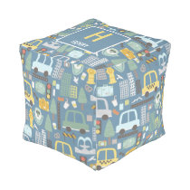 City Transportation Kids Personalized Pouf