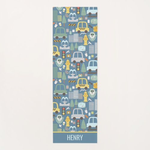 City Transportation Kids Personalized Yoga Mat