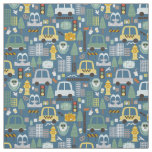 City Transportation Kids Traffic Cars Fabric
