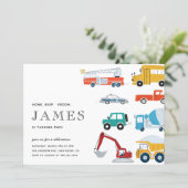City Transportation Truck Second Birthday Party  Invitation (Standing Front)