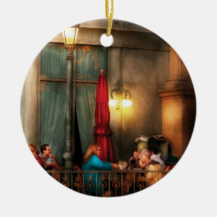 City - Vegas - Paris - The outdoor Cafe Ceramic Ornament