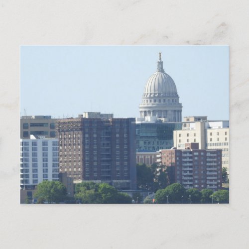 City View and Capitol in Madison Wisconsin Postcard