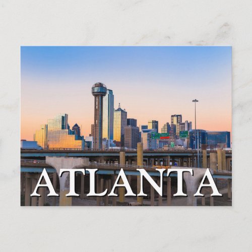 City View at Night  Atlanta Georgia Postcard