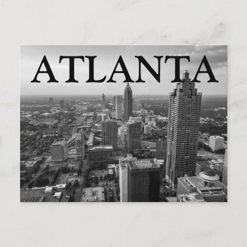 City View at Night  Atlanta Georgia Postcard