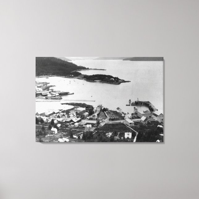 City View of Wrangell, Alaska Photograph Canvas Print (Front)