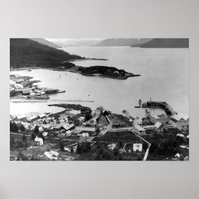 City View of Wrangell, Alaska Photograph Poster (Front)
