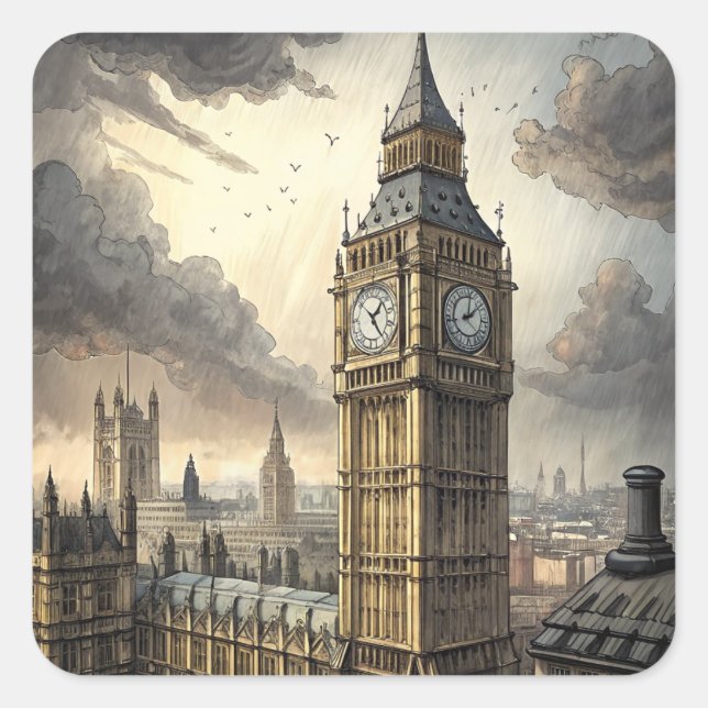 City View Square Sticker (Front)
