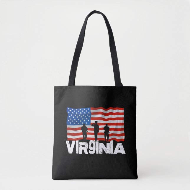 City Virginia American Flag Tote Bag Christmas (Front)