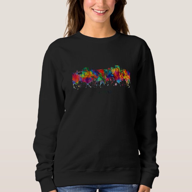 City Watercolor Skyline Home State Souvenir athens Sweatshirt (Front)