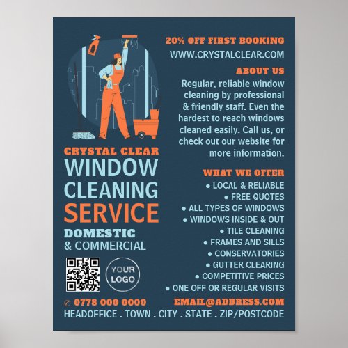 City Windows Window Cleaner Cleaning Service Poster
