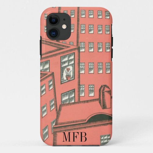 City with flower monochrome iphone case